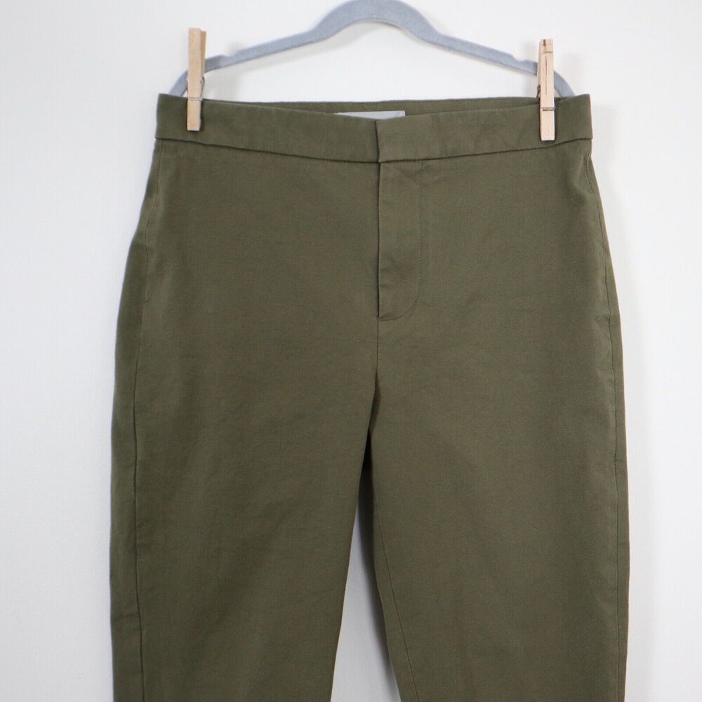 Everlane Size 4 The Fixed-Waist Stretch Cotton Pant Military Olive Green - Picture 3 of 9